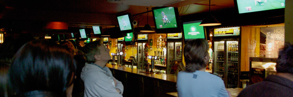 Back bar screens in bars and pubs